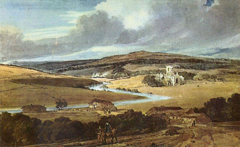Thomas Girtin Kirkstall Abbey, Yorkshire France oil painting art